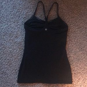 Black lululemon tank top with built in bra